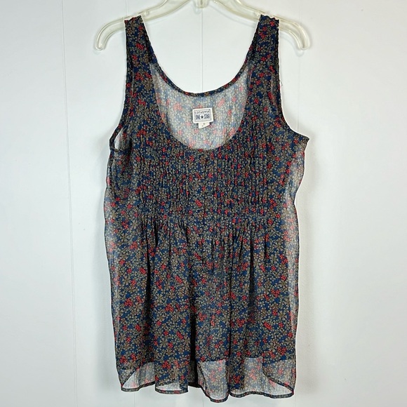 Converse Tops - Converse One Star Sheer Fairy Grunge Floral Babydoll Pintuck Tank Top Size M